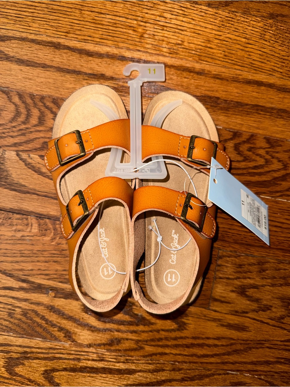 Cat & Jack Kids' Double-Buckle Orange Sandals